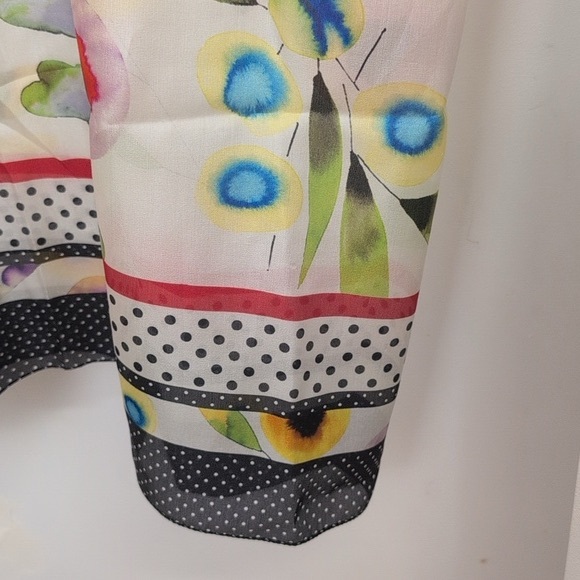 FLORAL AND POLKA DOT SCARF - Picture 3 of 4